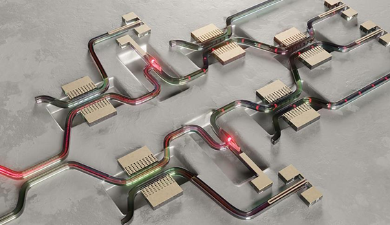 芯片級光開關(guān)技術(shù)示意圖