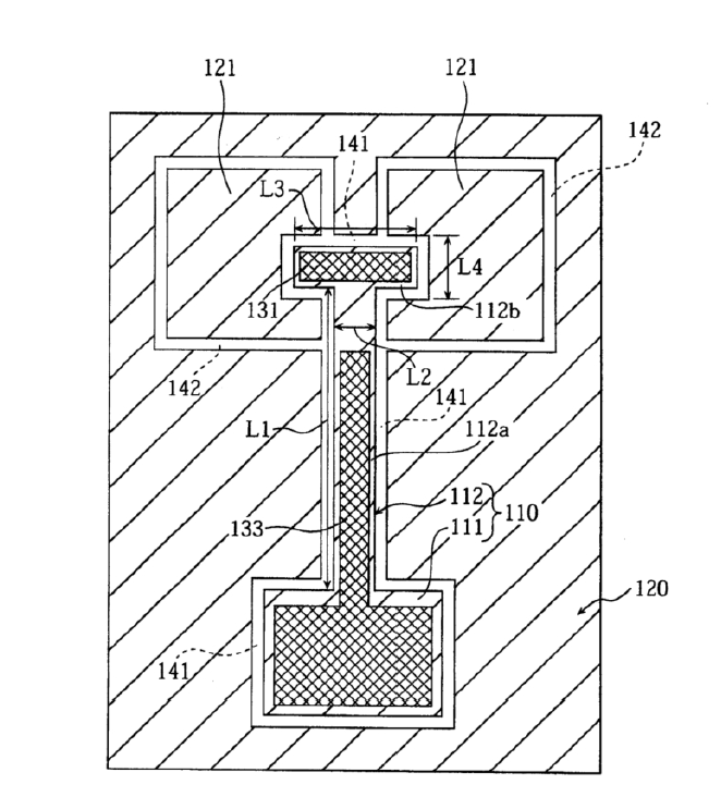 微型開關器件的平面圖