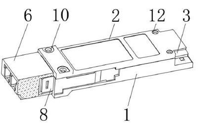 內嵌式光模塊立體剖面結構 | 展示內部光器件、電路板及連接關系 - 廣西科毅光通信